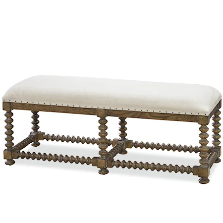 Bed End Bench with Upholstered Seat